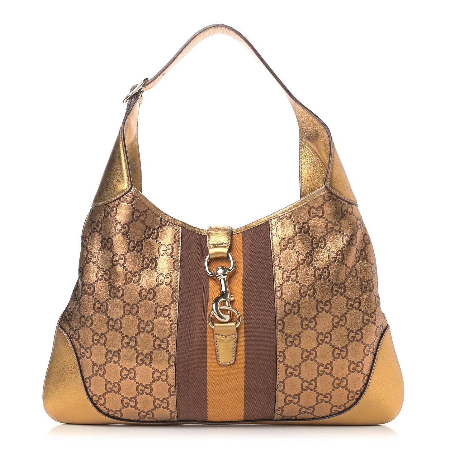 Metallic Guccissima Jackie O Bouvier Web Hobo