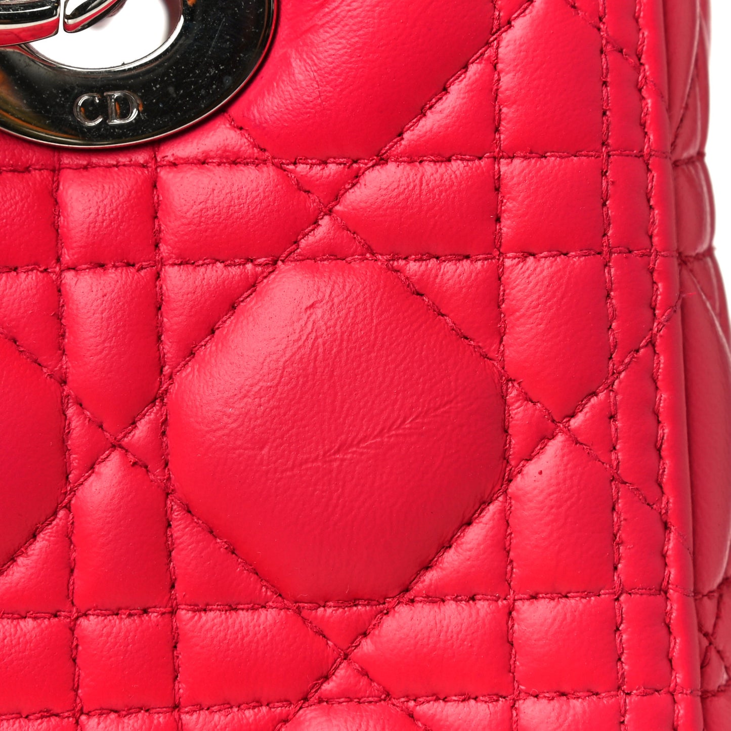 Lambskin Cannage Medium Lady Dior Pink
