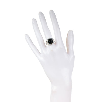 David Yurman Sterling Silver Diamond Black Onyx 11mm Albion Ring 54 6.75 2 of 4