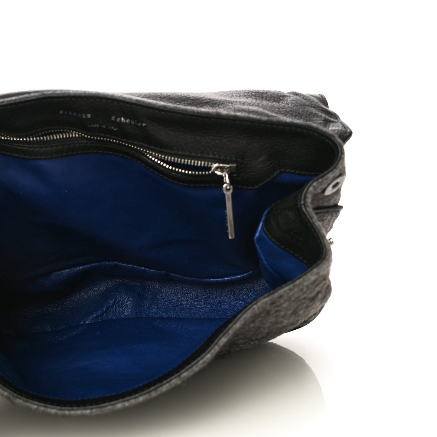 Melange Felted Wool Crossbody Bag Charcoal Black