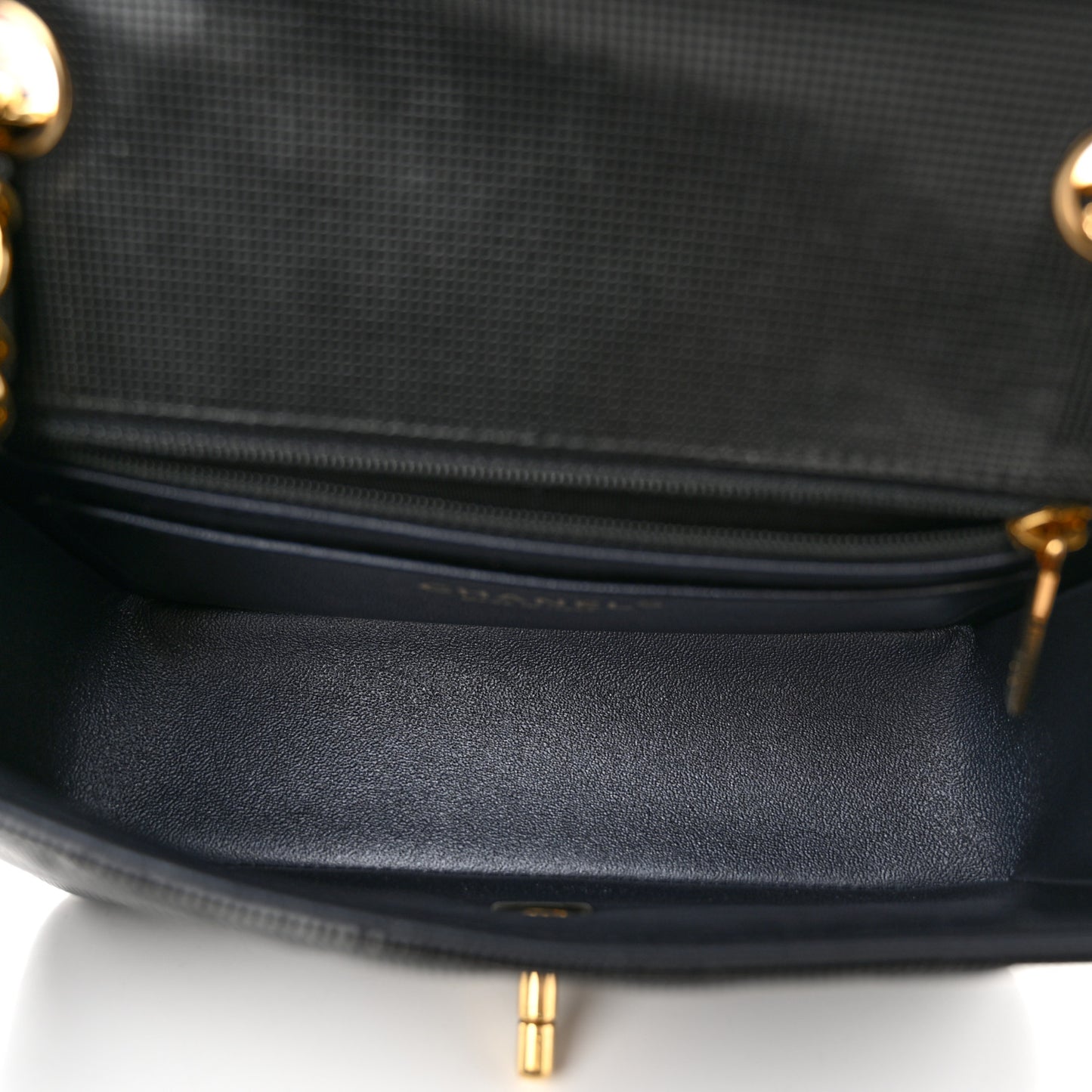 Calfskin Quilted Pixel Effect Mini Rectangular Flap Black