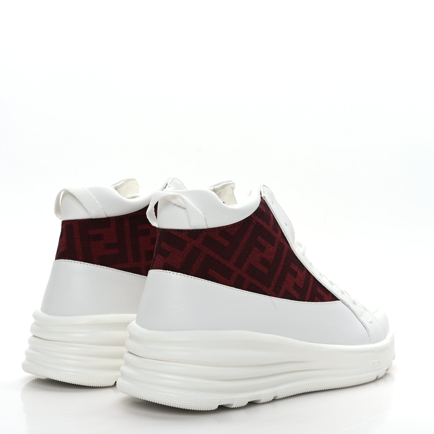 Vitello Technical Fabric FF Mens High Top Sneakers 8 Ultra White White Rosso Cardinale Black