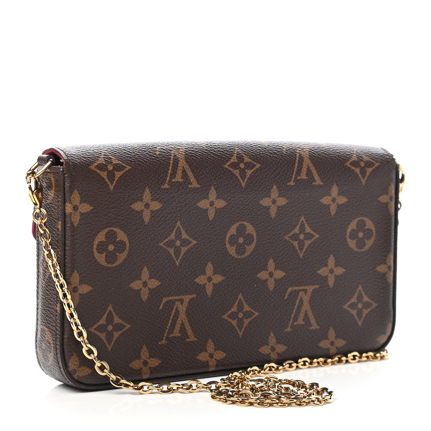 Monogram Pochette Felicie Chain Wallet Fuchsia