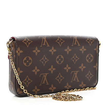 Louis Vuitton Monogram Pochette Felicie Chain Wallet Fuchsia 4 of 9
