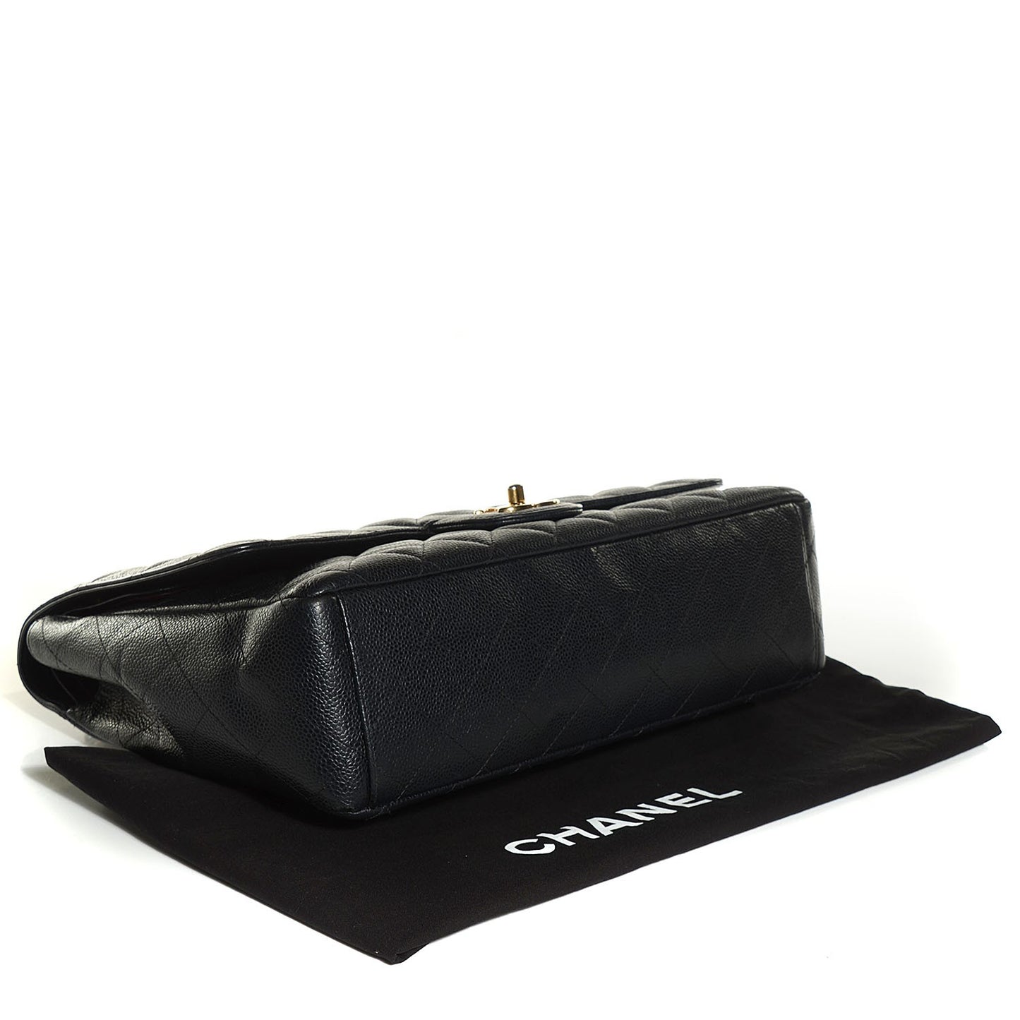 Caviar Quilted Maxi Double Flap Black