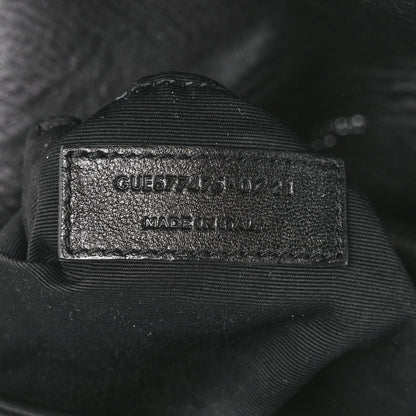 Saint Laurent Lambskin Quilted Medium Loulou Puffer Monogram Chain Satchel Black 8 of 12
