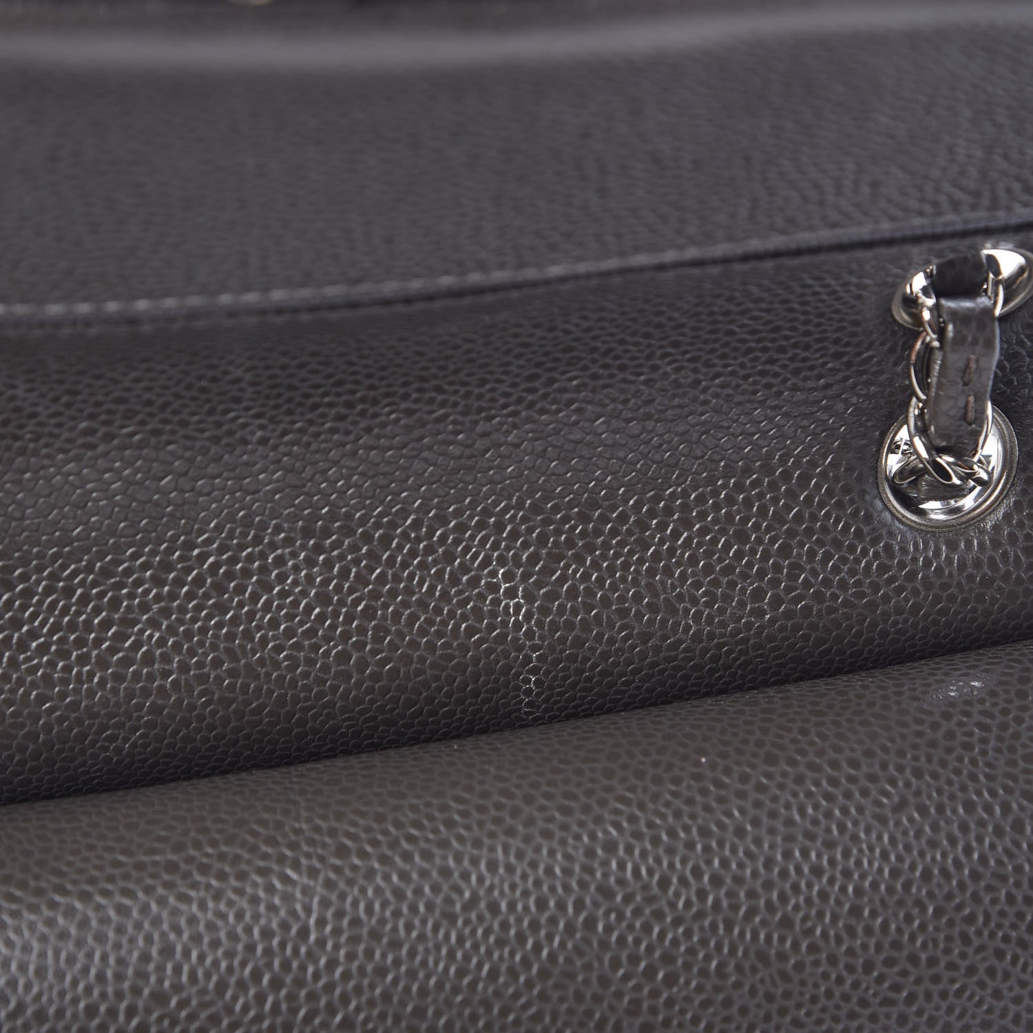 Chanel Caviar Quilted Medium Double Flap Dark Grey 10 of 10