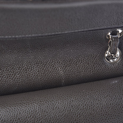 Chanel Caviar Quilted Medium Double Flap Dark Grey 10 of 10