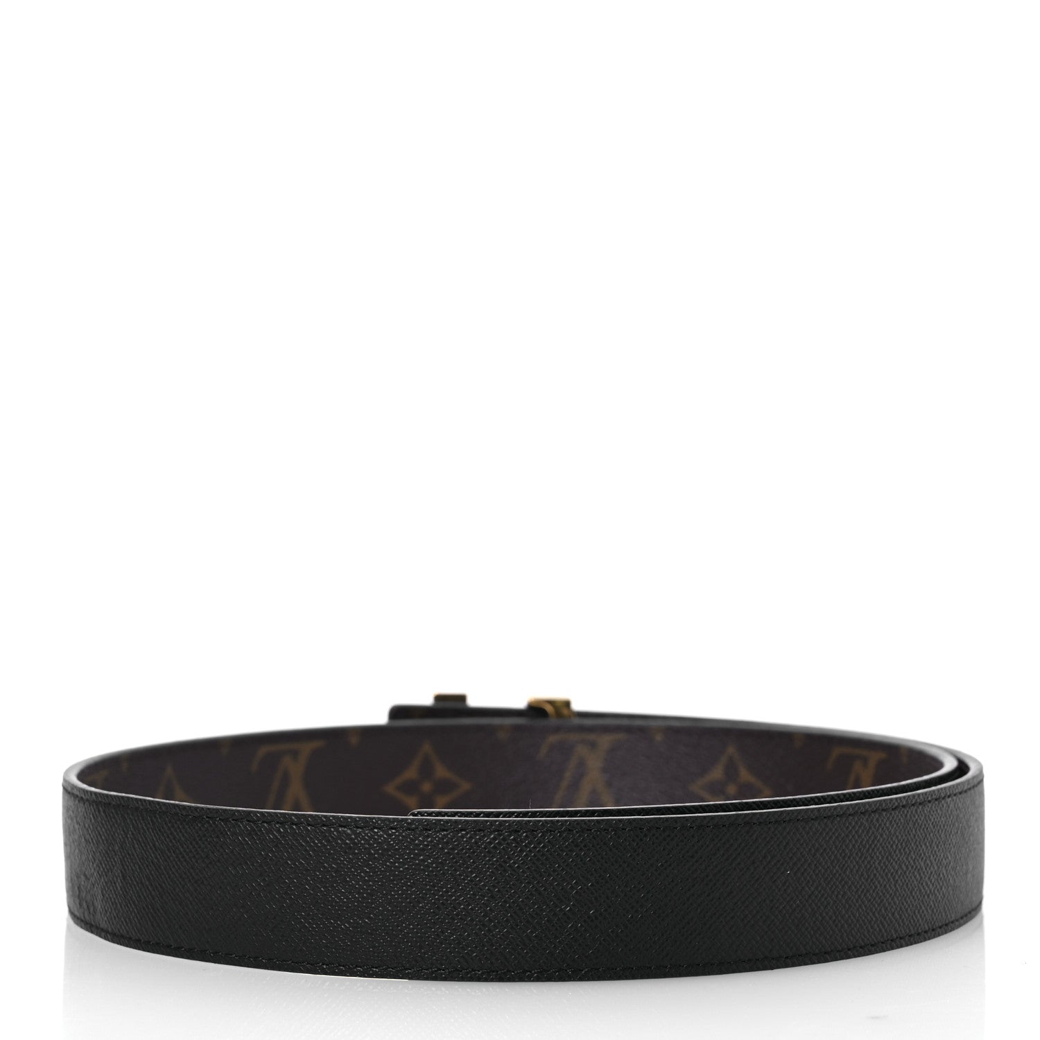 Louis Vuitton Calfskin Monogram 30mm LV Initiales Reversible Belt 80 32 Black 4 of 8