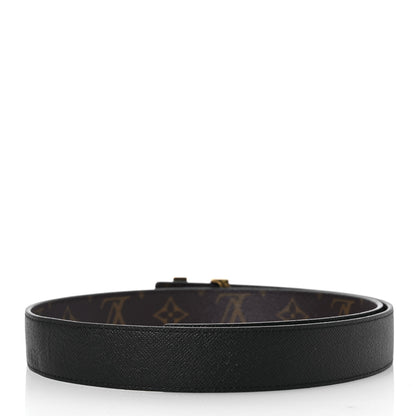 Louis Vuitton Calfskin Monogram 30mm LV Initiales Reversible Belt 80 32 Black 4 of 8