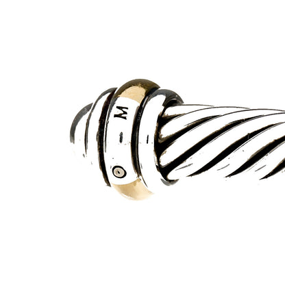 David Yurman Sterling Silver 18K Yellow Gold 4mm Cable Classics Bracelet 3 of 4