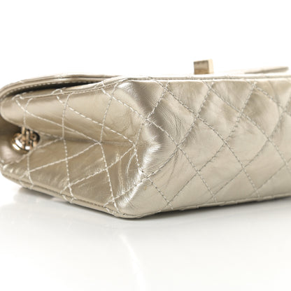 Chanel Metallic Aged Calfskin Quilted 2.55 Reissue Mini Flap Light Gold 9 of 12