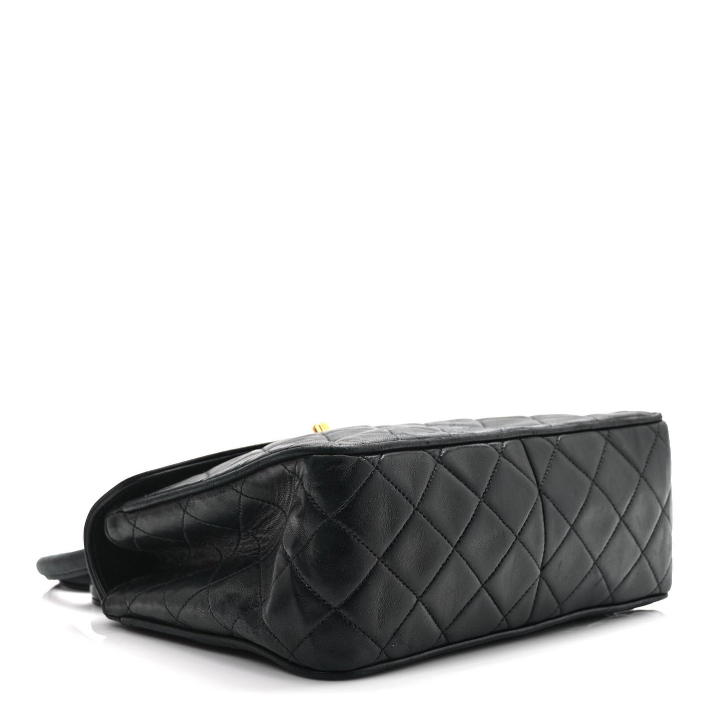 Lambskin Quilted CC Flap Shoulder Bag Black
