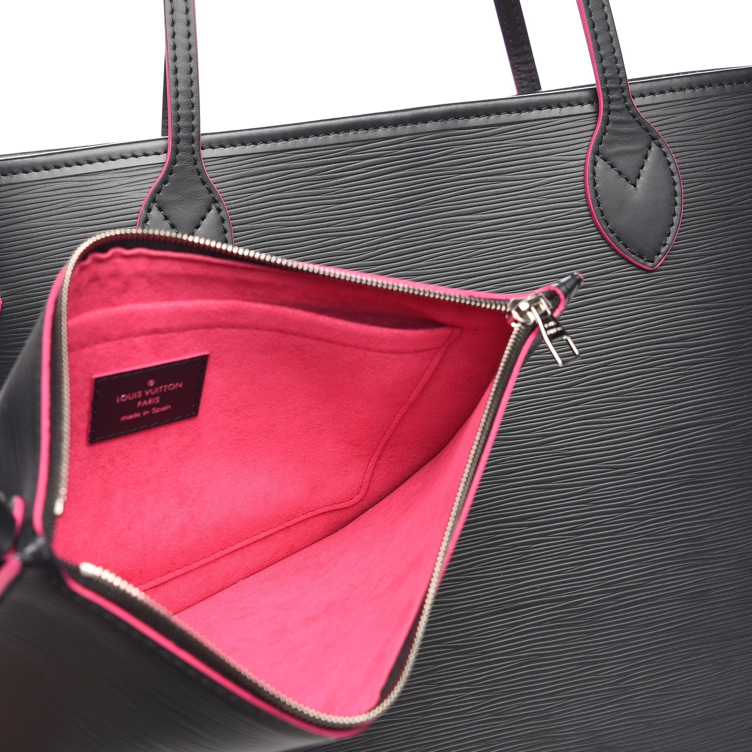 Louis Vuitton Epi Neverfull MM Black Hot Pink 8 of 8