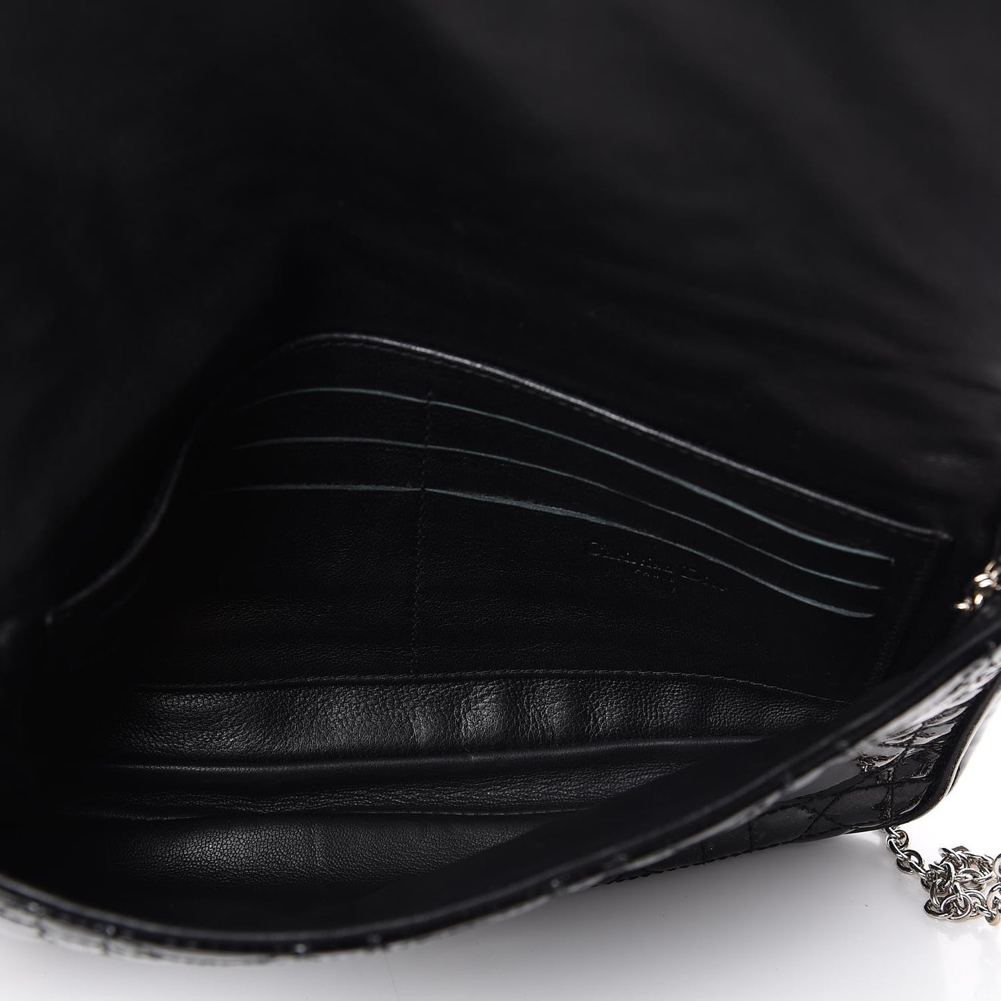 Patent Cannage Wallet on Chain Pouch Black