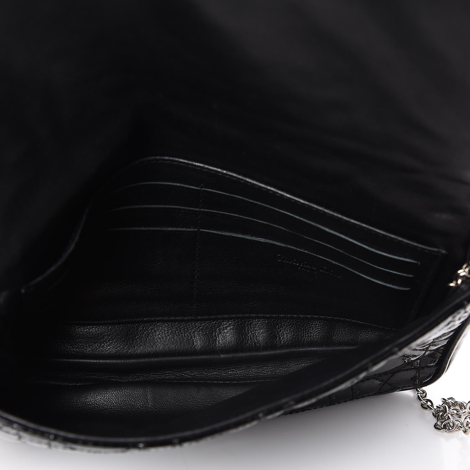Christian Dior Patent Cannage Wallet on Chain Pouch Black 4 of 10