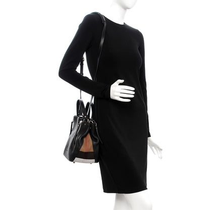 Burberry Grainy Calfskin House Check Small Maidstone Black 2 of 7