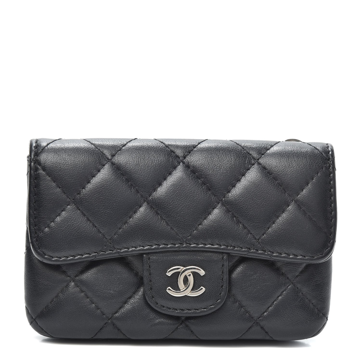 Chanel Lambskin Quilted Coin Purse Black 1 of 9