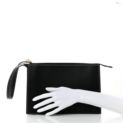 Celine Smooth Calfskin Ring Clutch Black 2 of 9
