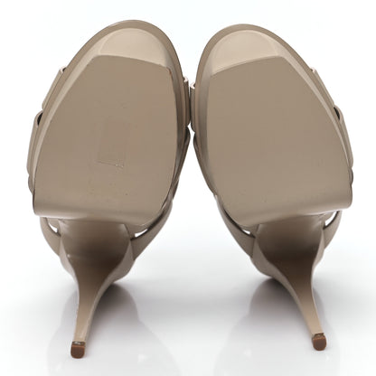 Saint Laurent Calfskin Tribute 105 Platform Sandals 41 Dark Beige 5 of 8