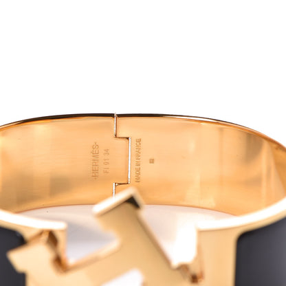 Hermes Enamel Wide Clic Clac H Bracelet GM Black 5 of 6