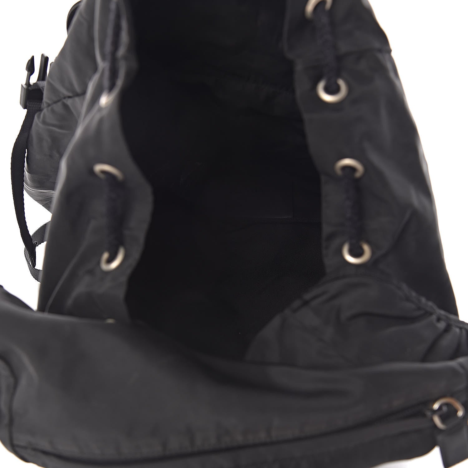 Prada Tessuto Nylon Montagna Double Buckle Backpack Black 5 of 9