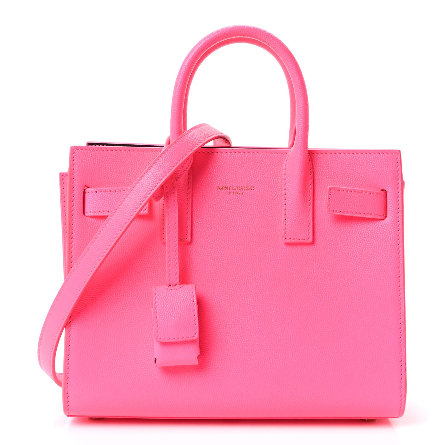 Grained Calfskin Nano Sac De Jour Fluo Pink