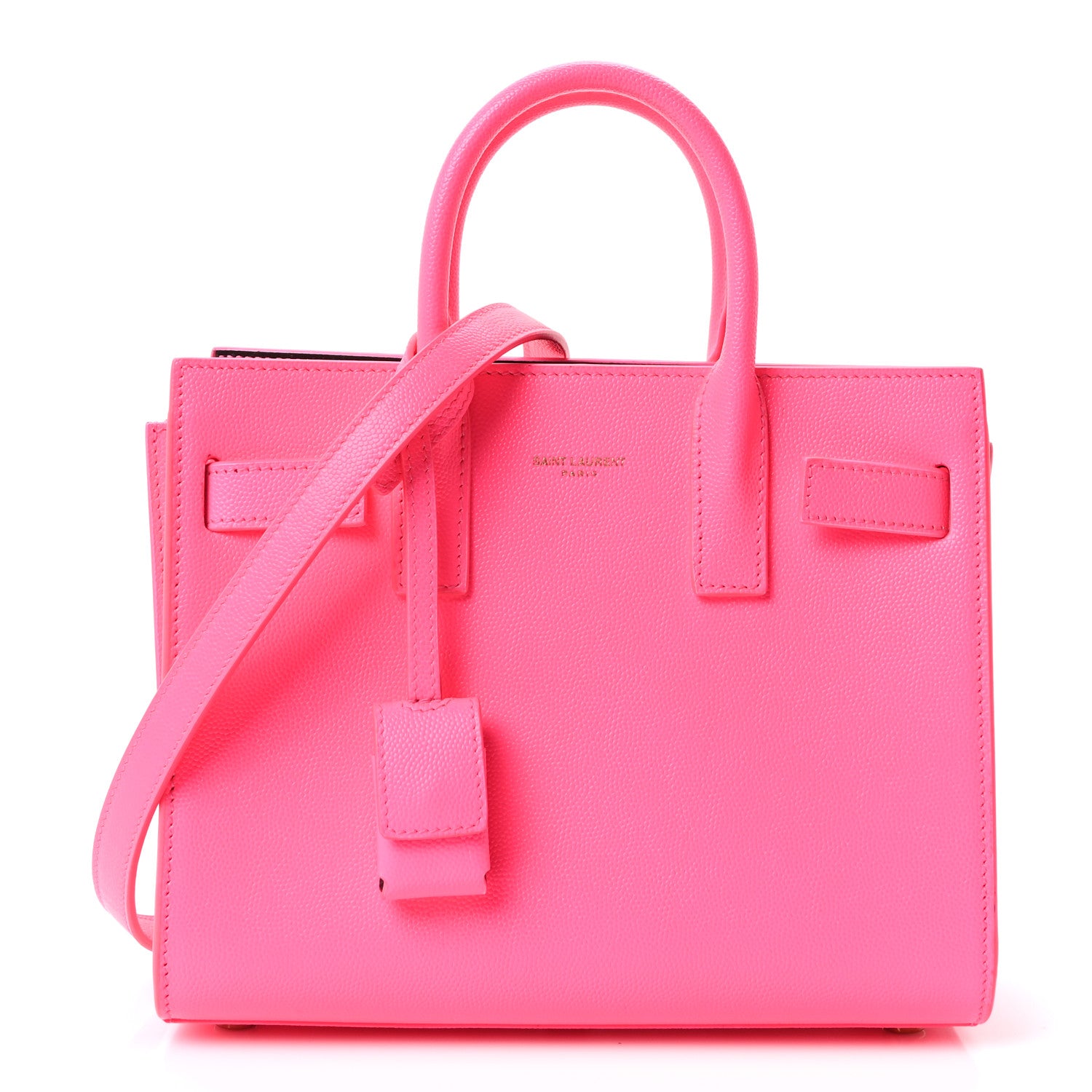 Saint Laurent Grained Calfskin Nano Sac De Jour Fluo Pink 1 of 10