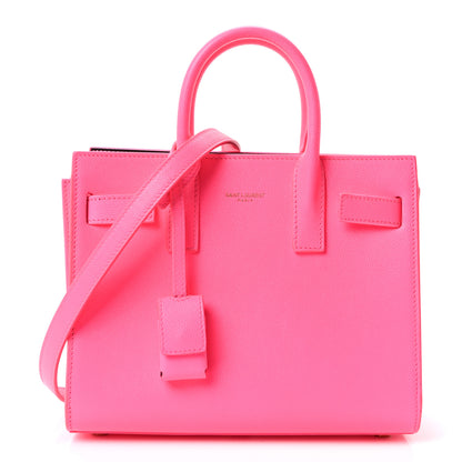 Saint Laurent Grained Calfskin Nano Sac De Jour Fluo Pink 1 of 10