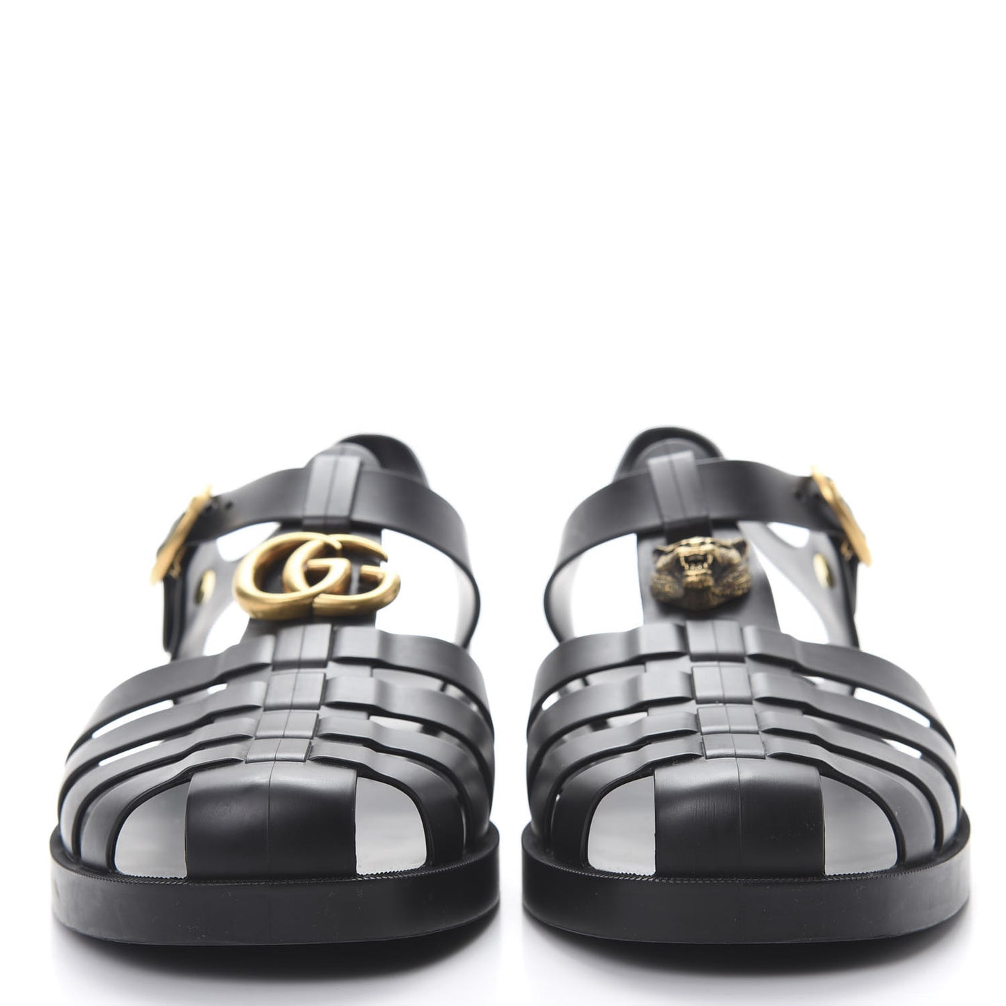 Rubber Mens Buckle Strap Sandals 8 Black