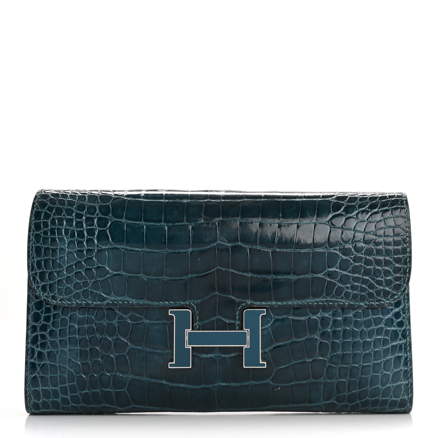 Hermes Shiny Alligator Enamel Constance Wallet Colvert 1 of 16