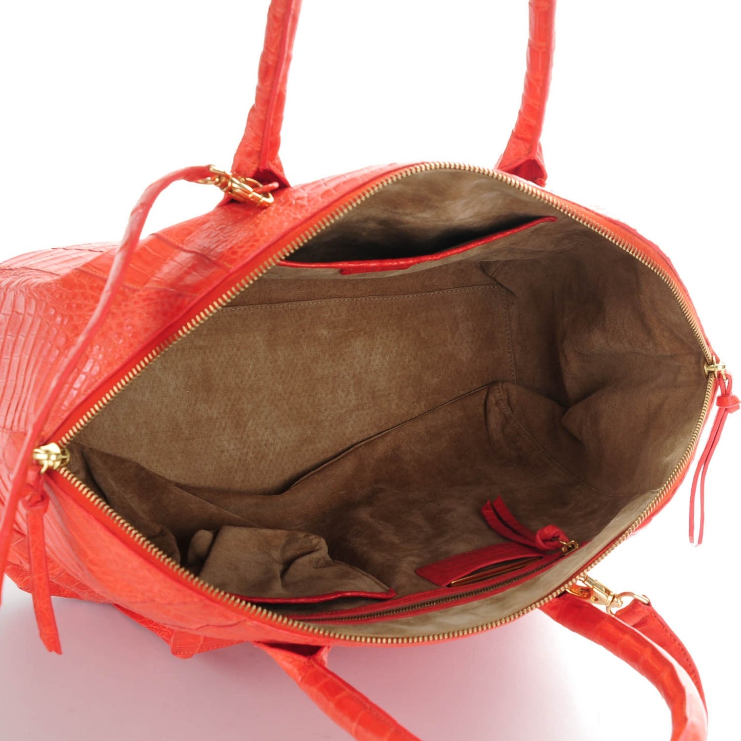Crocodile Medium Satchel Coral