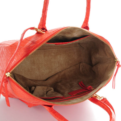 Nancy Gonzalez Crocodile Medium Satchel Coral 5 of 7