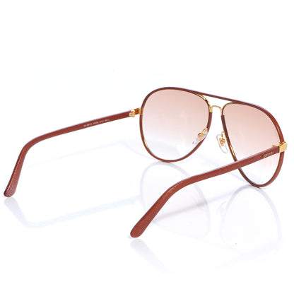 Gucci Leather Aviator Sunglasses 2887/S Brown 2 of 6