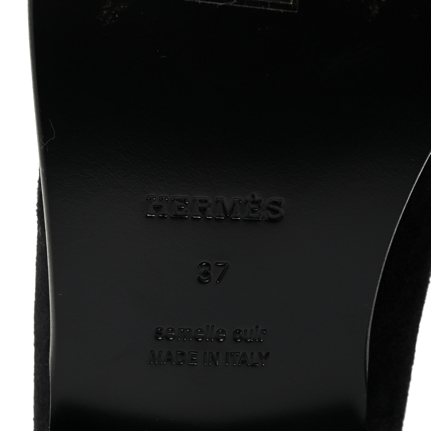 Hermes Suede Goatskin Womens Destin Loafer 37 Black 6 of 8