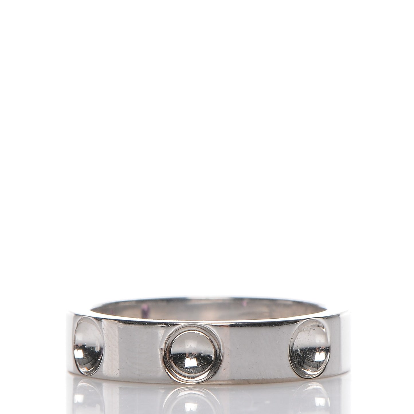 18K White Gold Pink Safran Empreinte Ring 58 8.5