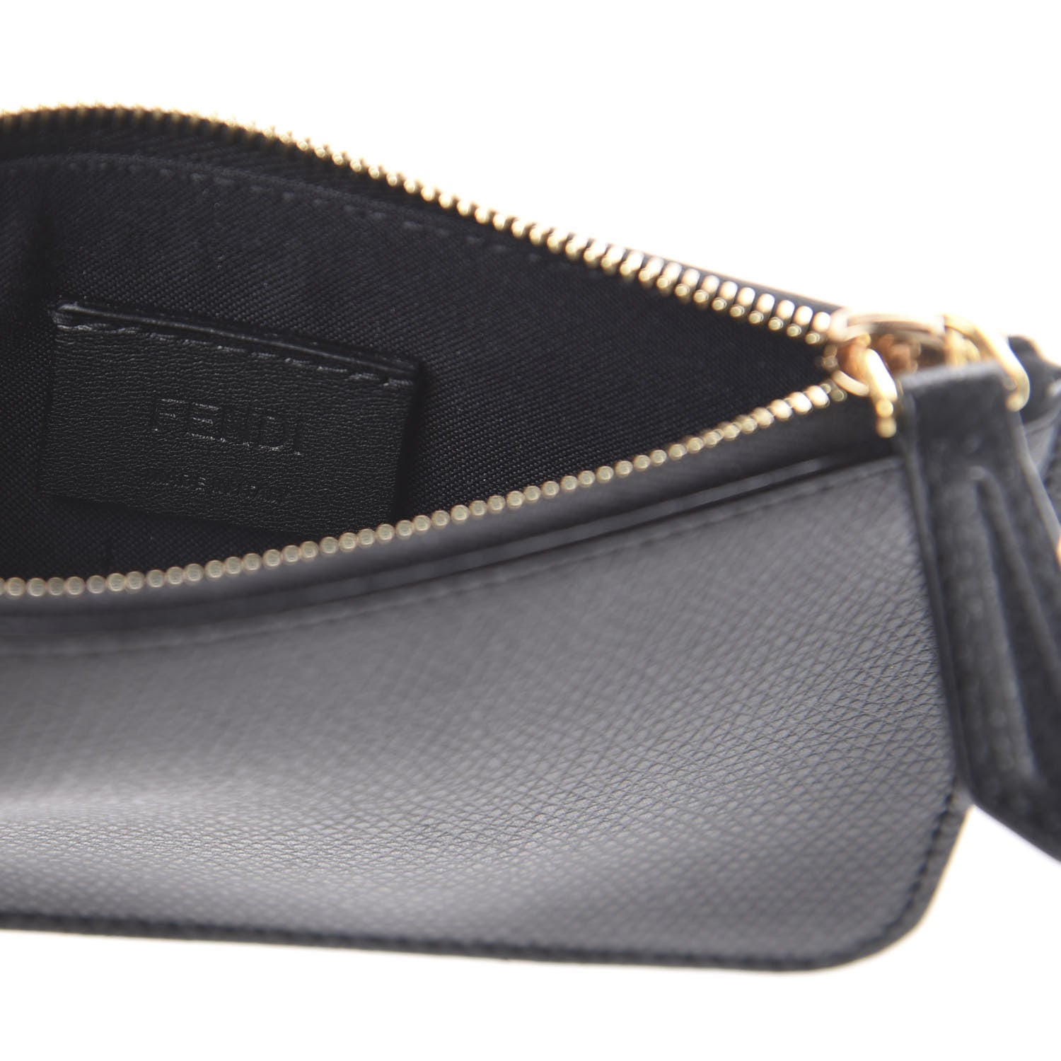 Fendi Grained Calfskin Coin Pouch Key Case Black 5 of 5