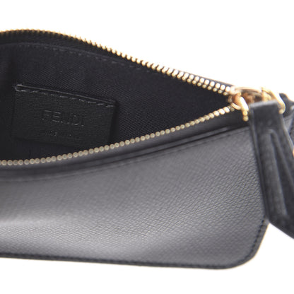 Fendi Grained Calfskin Coin Pouch Key Case Black 5 of 5