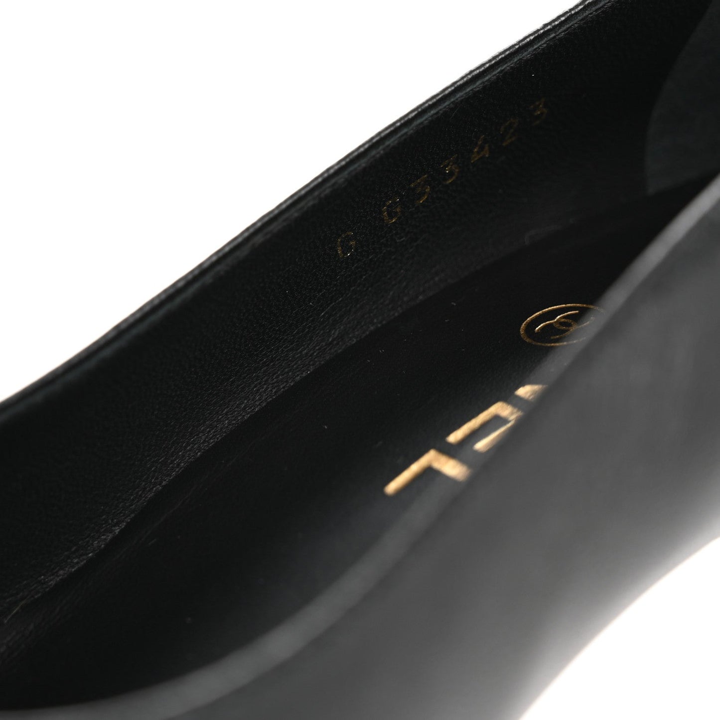 Lambskin Patent Calfskin Cap Toe CC Pumps 37 Black