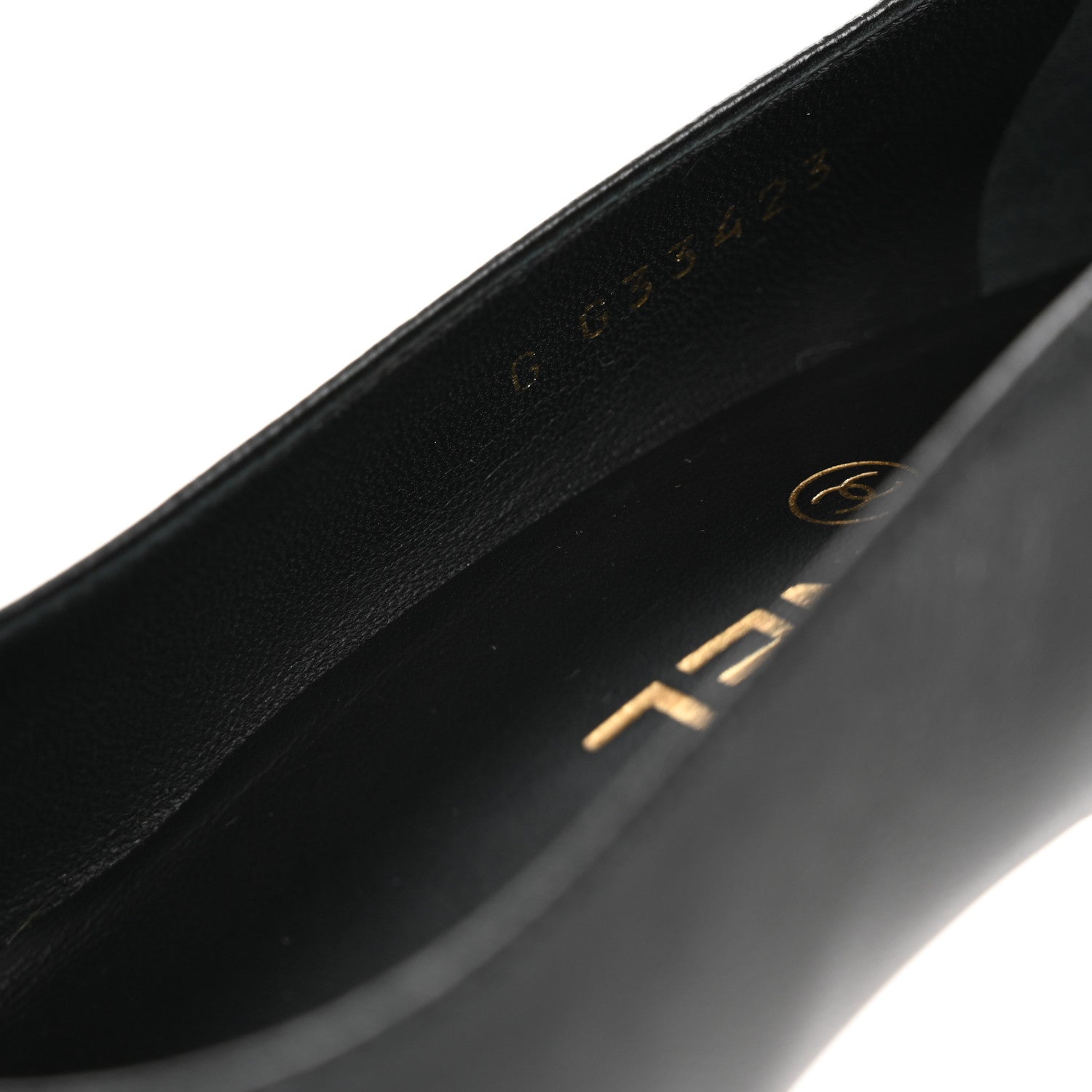 Chanel Lambskin Patent Calfskin Cap Toe CC Pumps 37 Black 9 of 10