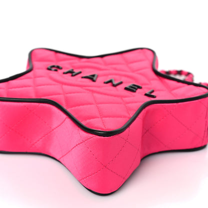 Chanel Satin Quilted Walk Of Fame Star Bag Fuchsia Black 9 of 9