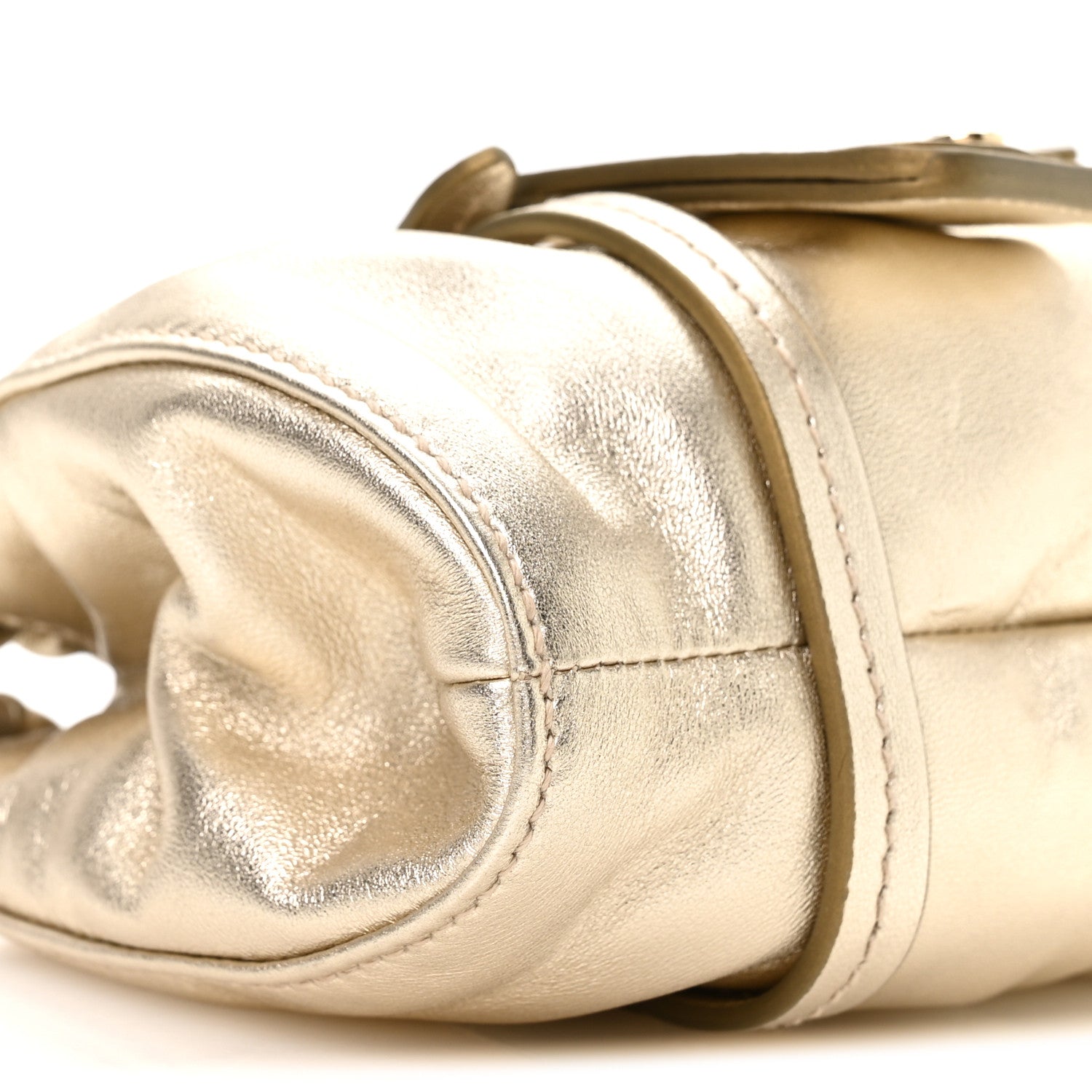 Miu Miu Metallic Nappa Mini Joie Shoulder Bag Pirite 8 of 9