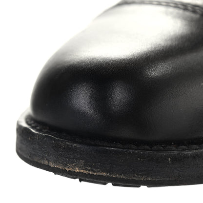 Chanel Calfskin Quilted Lace Up Combat Boots 36.5 Black 10 of 13