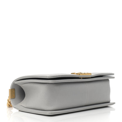 Chanel Caviar Quilted Medium Boy Flap Light Grey 3 of 9