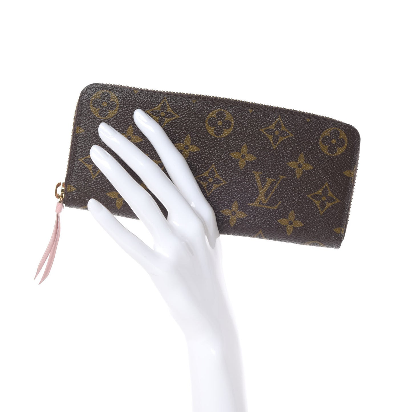Monogram Clemence Wallet Rose Ballerine