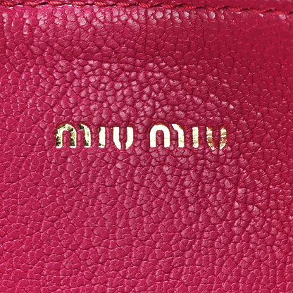 Miu Miu Goatskin Madras Zip Compact Wallet Pink 5 of 11