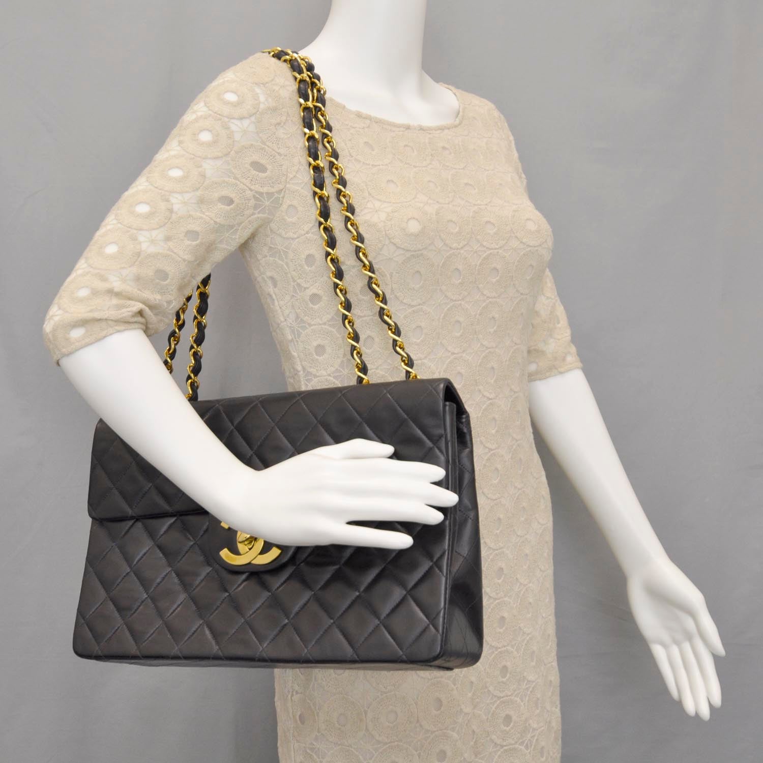 Chanel Lambskin XL Jumbo Flap Black 2 of 12