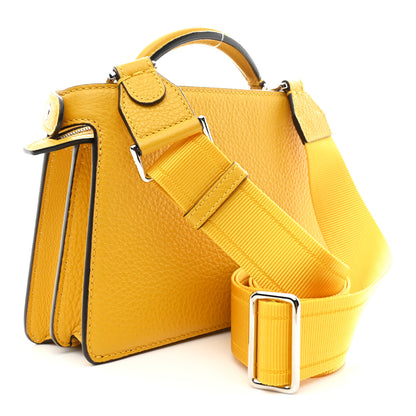 Fendi Cuoio Romano Vitello Cover Bi-Color Peekaboo I See U X Cross Satchel Sunflower Pietra Mimosa 4 of 23