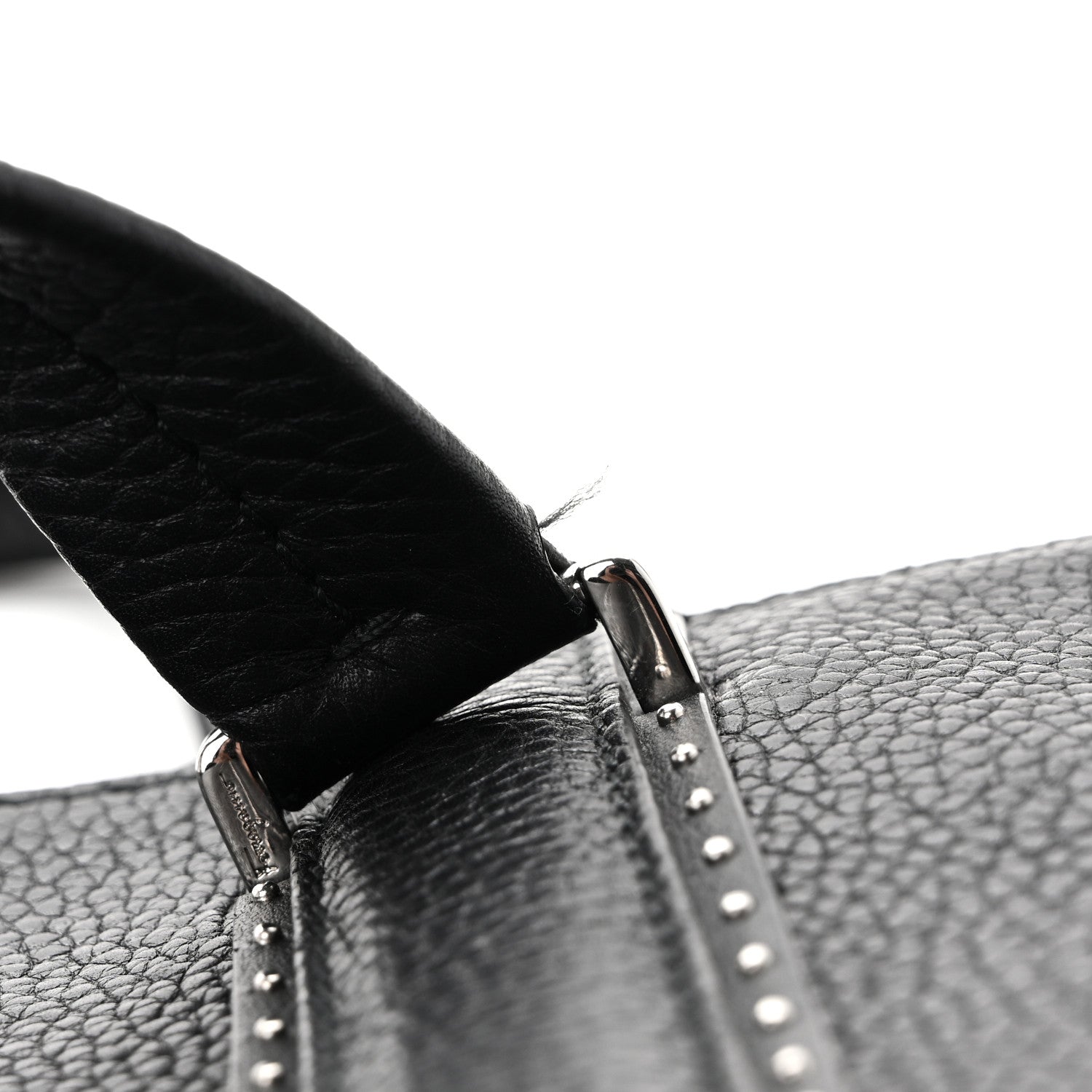 Salvatore Ferragamo Calfskin Studded Firenze Briefcase Black 17 of 18