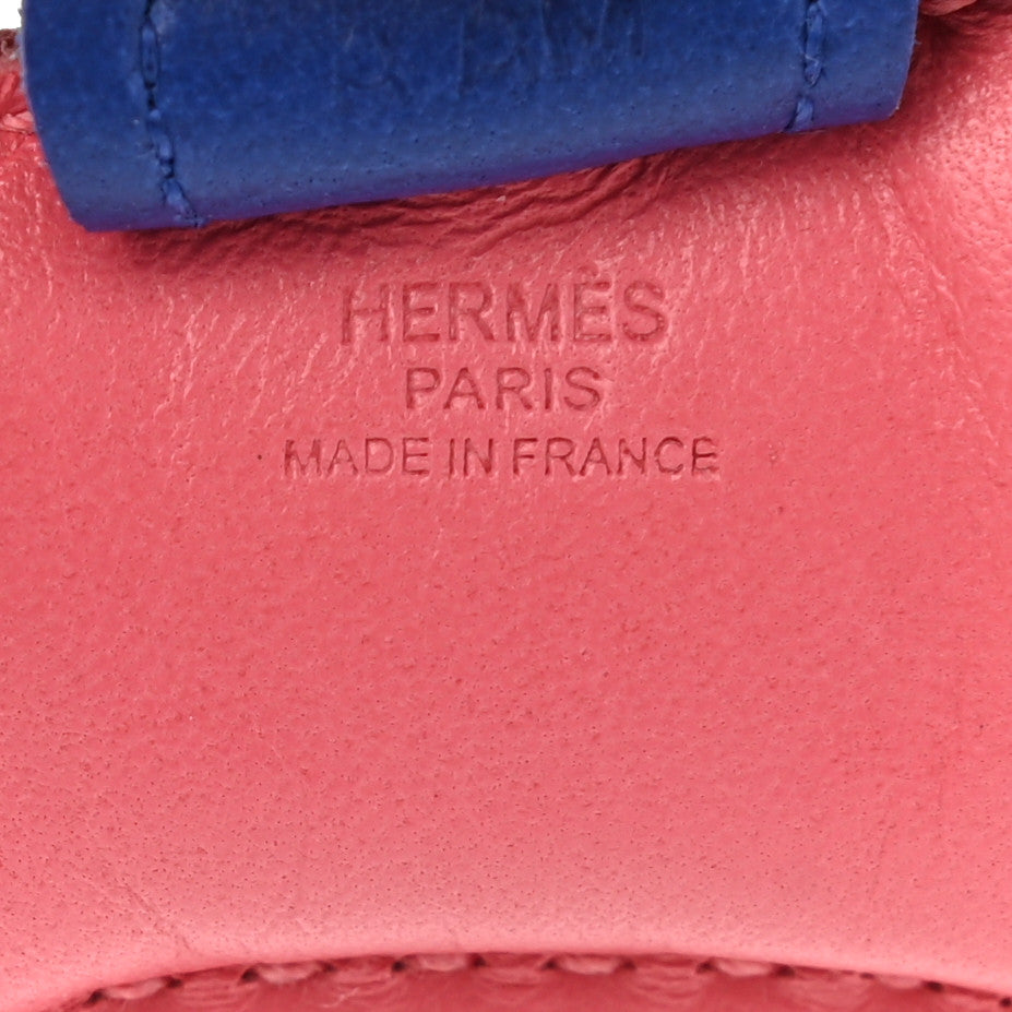 Hermes Milo Lambskin Grigri Rodeo Horse Bag Charm PM Rose Azalee Vert Cypress Bleu Electrique 3 of 5